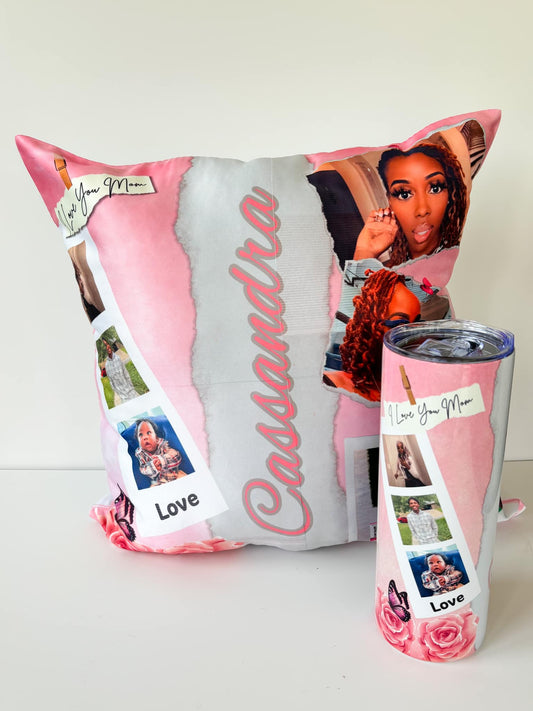 Mother's day pillow and tumbler